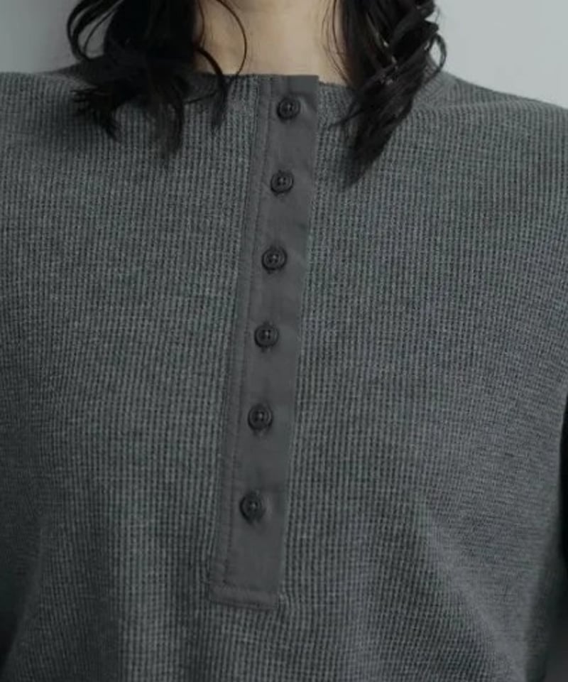 anuke (アンヌーク） Waffle Henley Tops 62520628 | Deargo
