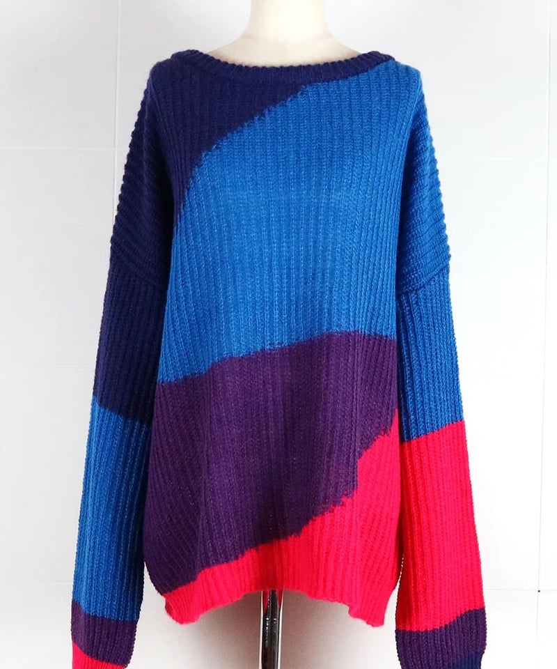 AULA AILA アウラアイラ 2WAY INTARSIA KNIT PULLOVER 12...