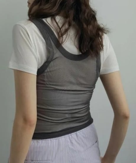 anuke アンヌーク Tulle Tank Top タンクトップ 62520621