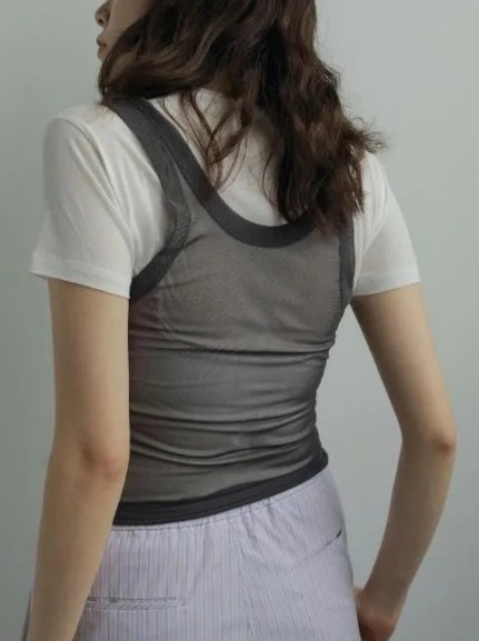 anuke アンヌーク Tulle Tank Top タンクトップ 62520621 | De
