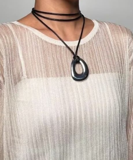 CHIGNON　シニヨン　オーバルTOPネックレス＆ブローチ　0051-080SH