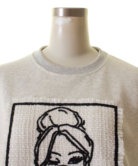 MARIED'OR　マリードール　　大人気★ 裏毛刺繍貼り付け脇タック ドルマン袖クルー　19519　2025SS