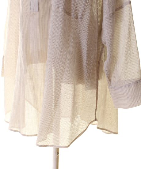 cafune カフネ PASSIONE パシオーネ ROBE　ローブ 楊柳素材ストライプヘンリーネックシャツ　625901　2026NEWARIIVAL