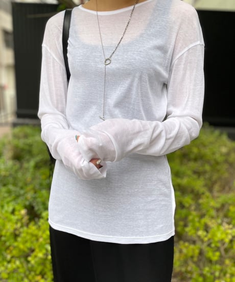 cafune カフネ PASSIONE パシオーネ ROBE　ローブ cotton gauze crew neck tops コットンガーゼクルーネックトップス　435922