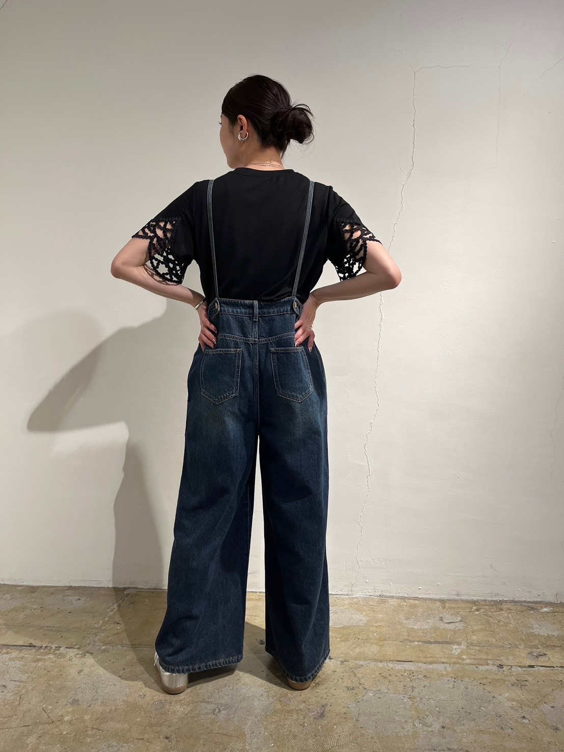 【Pauline Bleu/ポリーヌブロー】ゆったりオーバーオール◇ Pauline Bleu ポリーヌブロー フロントアシンメトリーデニム