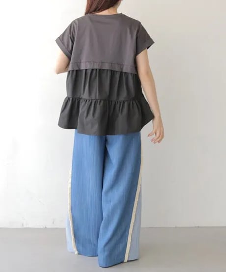 ドライタッチコットン 異素材ドッキングTEE 980-25137 (2026NEWARIIVAL)