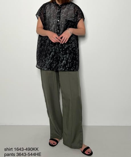CHIGNON　シニヨン　シアープリントフレンチシャツ　1643-490KK