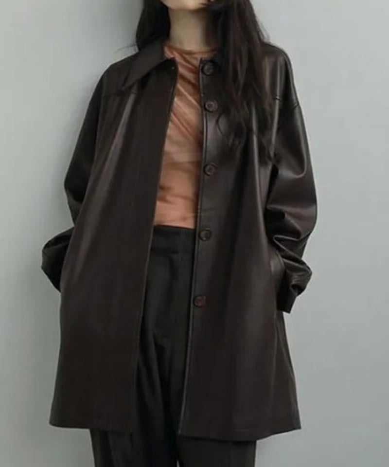 ANUKE アンヌークEcoleather Over Jacket ブラウン anuke アンヌーク 2025FallWinter アウター Ecoleather Over