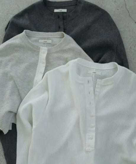 anuke (アンヌーク） Waffle Henley Tops 62520628
