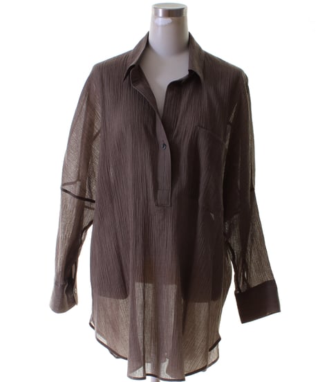 cafune カフネ PASSIONE パシオーネ ROBE　ローブ 楊柳素材ストライプヘンリーネックシャツ　625901　2026NEWARIIVAL