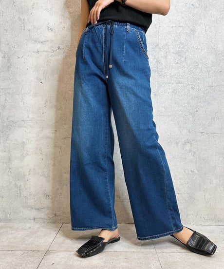 Praia　プライア　ハイストレッチワイドデニム 　7533