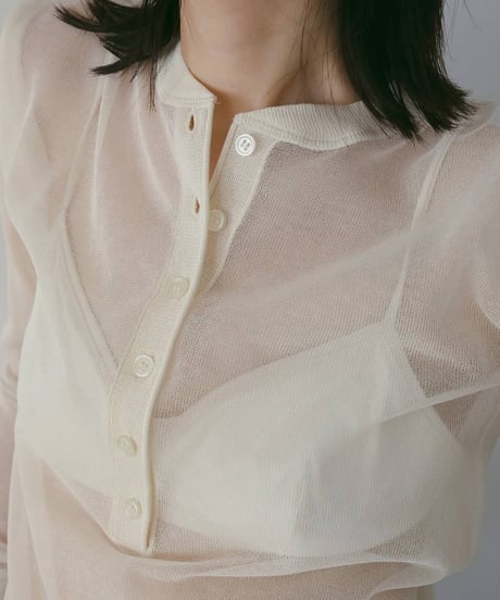 anuke アンヌーク　Sheer Henley Knit　62610514