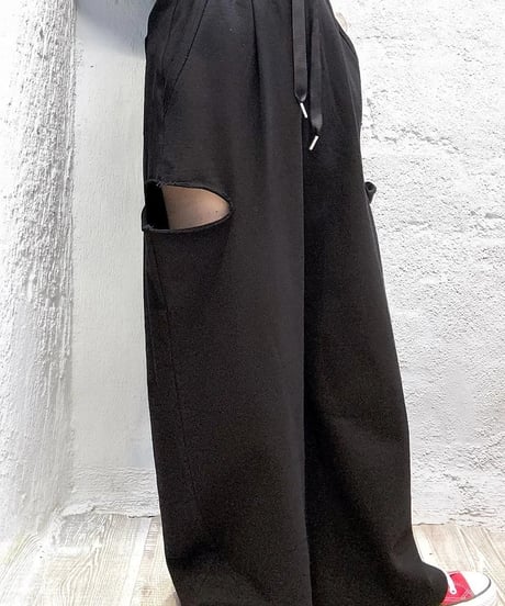 INDIMARK(インディマーク) INDKNIT スラッシュパンツ ブラック WK031