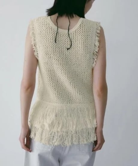 anuke アンヌーク Fringe Knit Tanktop 62610510 本州送料無料！3月中旬～4月中旬発送予定