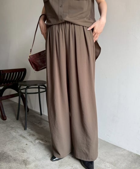 Cafune　カフネ　mat stretch georgette wide easy pants　マットストレッチジョーゼットワイドイージーパンツ　535620