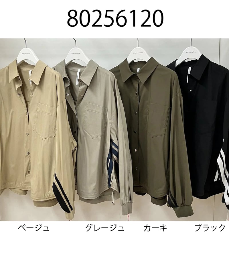 Dignite collier ディニテコリエ サイドラインシャツブルゾン 80256120