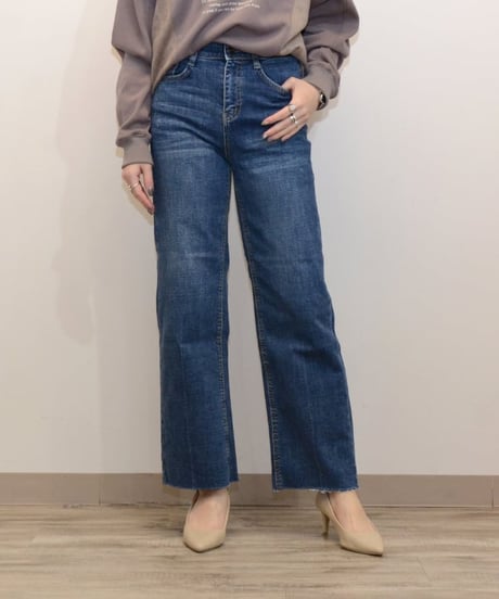 Praia　プライア　裏起毛セミワイドデニム 　6017F