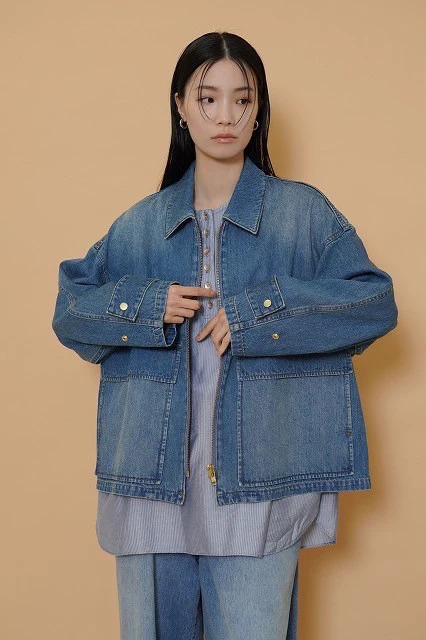 【新品】シアントーキョー　CYANTokyo　デニムジャケット　ブルゾン CYAN TOKYO シアン トウキョウビッグポケットデニムジップブルゾン