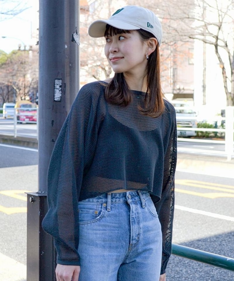 ungrid (アングリッド) ショートメッシュロングスリーブTee