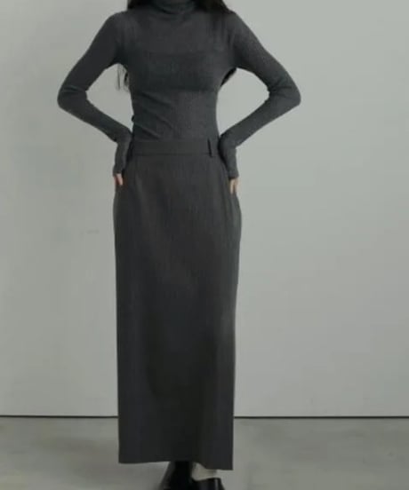anuke (アンヌーク） Heather Stretch Middleskirt 62520801　ロングマキシスカート
