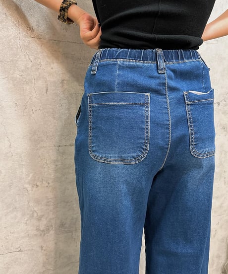 Praia　プライア　ハイストレッチワイドデニム 　7533