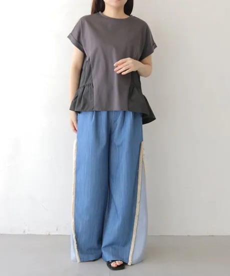 ドライタッチコットン 異素材ドッキングTEE 980-25137 (2026NEWARIIVAL)