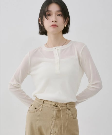 hunch ハンチ ヘンリーネック レイヤードシアートップス WAS7131 2026NEWARIIVAL