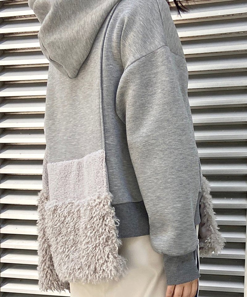 AULA AILA アウラアイラ BOA MIX HOODIE ボアミックスフーディー AULA AILA アウラアイラ BOA MIX HOODIE ボアミックスフーディー
