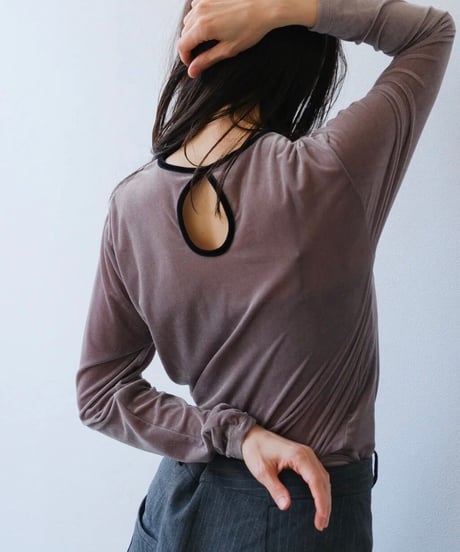 IFMEH イフメ Sheer velour tops IF522-002