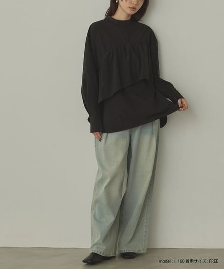 hunch ハンチ ポリエステルブロード 前後2WAYフリルシャツ WLN5185 2026NEWARIIVAL