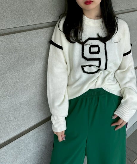 MICALLE MICALLE　ミカーレミカーレ　NO9ロゴニット　ナンバー9　MMG123NDC