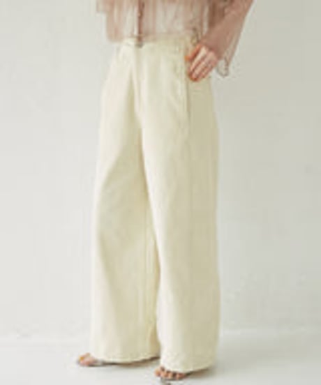 2024 AW デニム ツイル切替ワイドパンツ