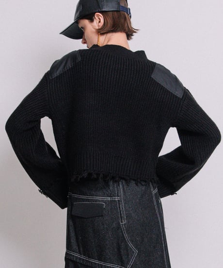 AULA AILA　アウラアイラ ツイルニットコンビネーションプルオーバー 1243-09032
