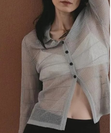 anuke アンヌーク Sheerborder Knit Shirts 62610513 本州送料無料！