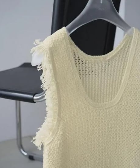 anuke アンヌーク Fringe Knit Tanktop 62610510 本州送料無料！3月中旬～4月中旬発送予定
