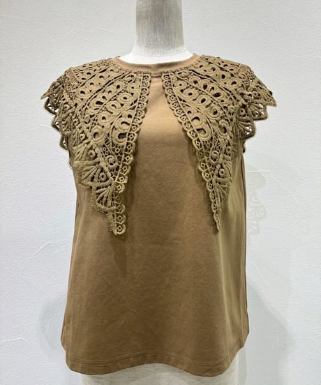 CYAN TOKYO　シアン トウキョウ　レースカラーノースリTOPS 601478