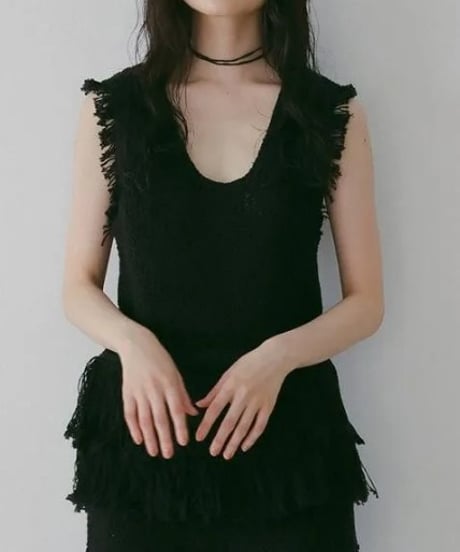 anuke アンヌーク Fringe Knit Tanktop 62610510 本州送料無料！3月中旬～4月中旬発送予定