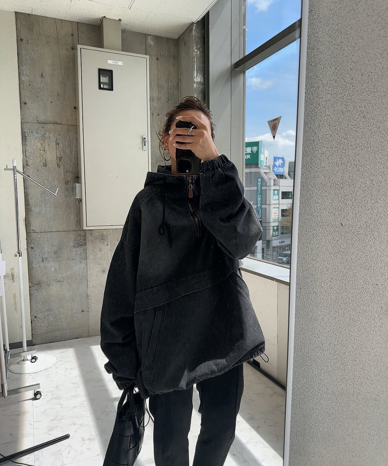 AgAwd アガウド BLACK Denim Pull Over ブラックデニムプルオーバー