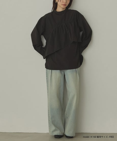 hunch ハンチ ポリエステルブロード 前後2WAYフリルシャツ WLN5185 2026NEWARIIVAL