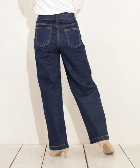 【再再入荷】Praia　プライア　ハイウエストセミワイドデニム  LERK-23111