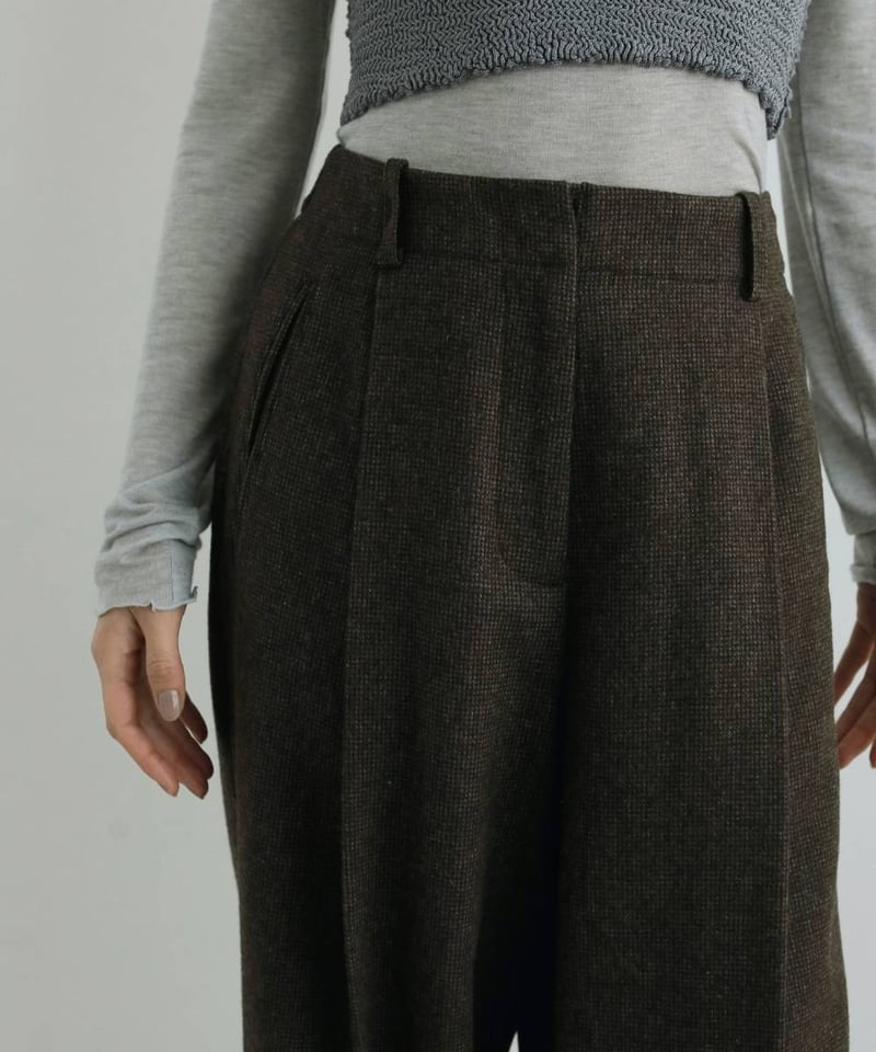 anuke アンヌーク Check Tuck Pants 62520707 | Deargo