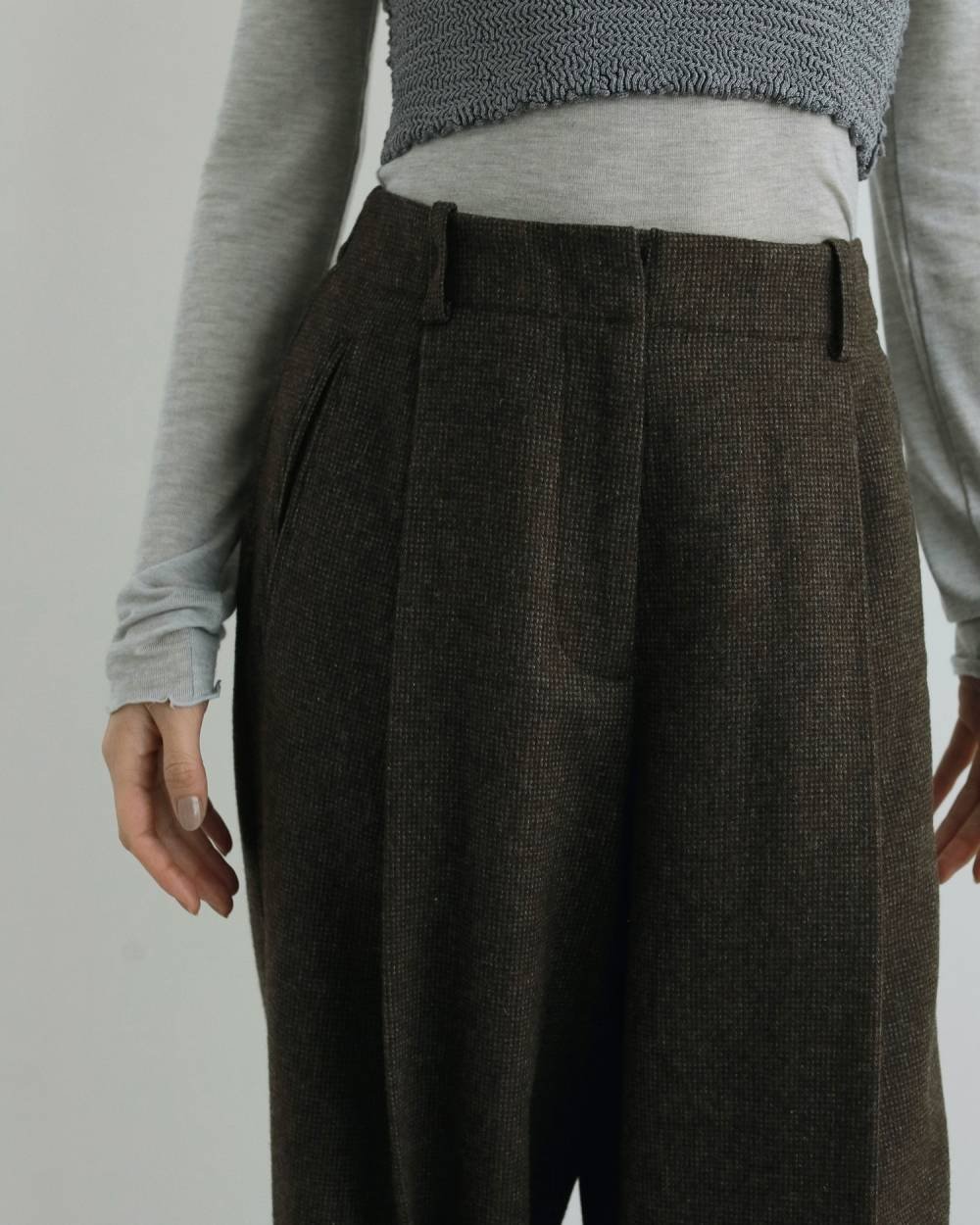 anuke アンヌーク Check Tuck Pants 62520707 | Deargo