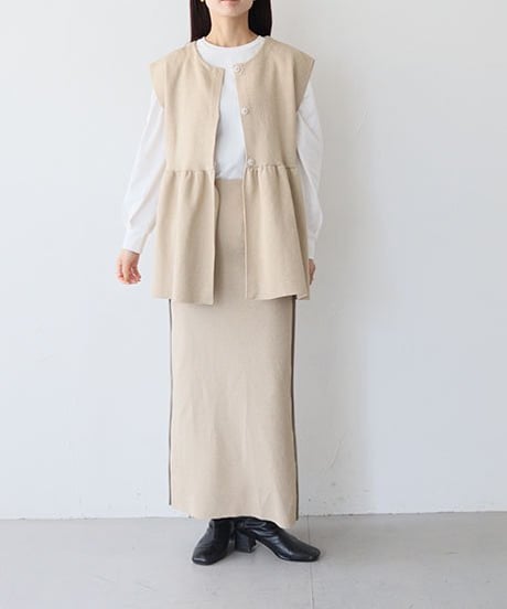 ラメペプラムニットベスト
