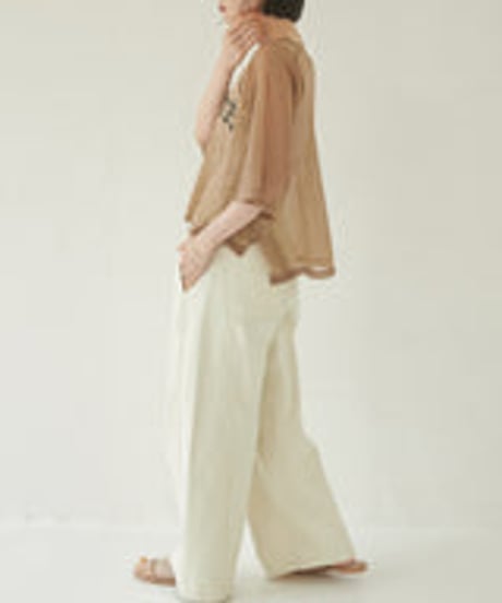 2024 AW デニム ツイル切替ワイドパンツ