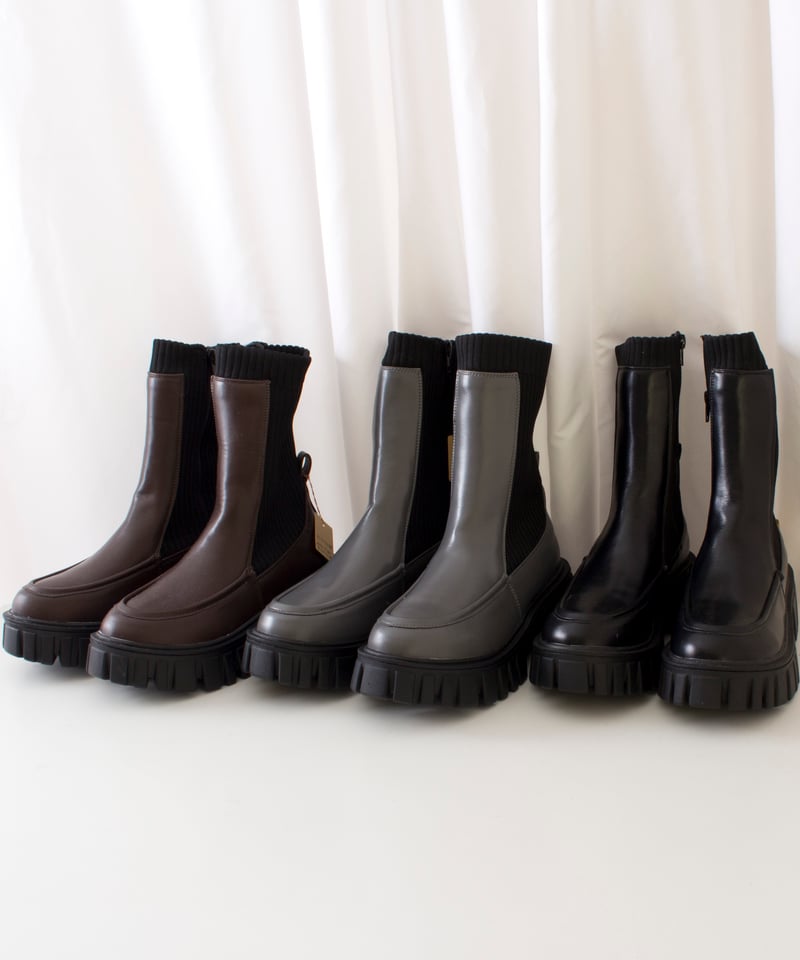 LIBERO リベロ サイドゴアブーツ ニットブーツ タンクブーツ