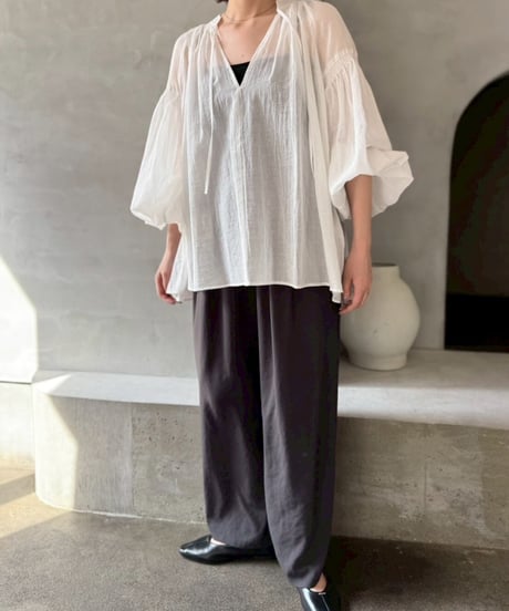 Cafune　カフネ　mat stretch georgette wide easy pants　マットストレッチジョーゼットワイドイージーパンツ　535620