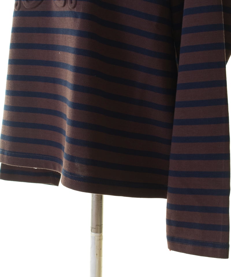 Dignite collier ディニテコリエ エンボスボーダープルオーバー