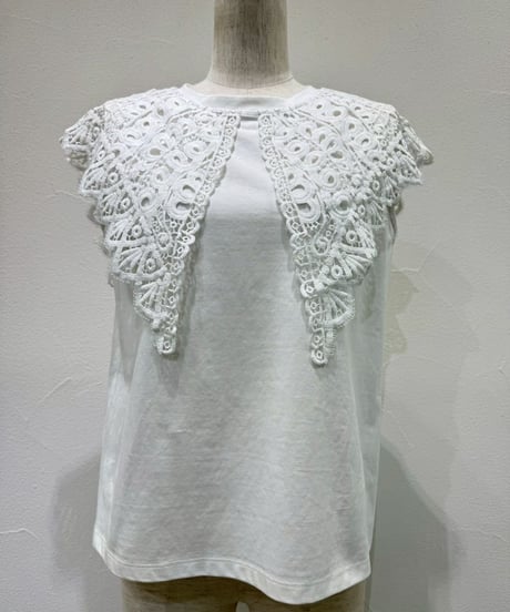 CYAN TOKYO　シアン トウキョウ　レースカラーノースリTOPS 601478