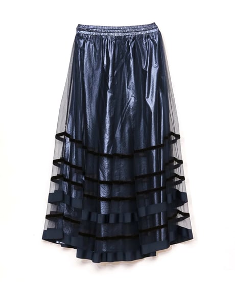 AULA AILA　アウラアイラ　ボーダーチュールスカート BORDER TULLE SKIRT 1253-07036 本州送料無料！