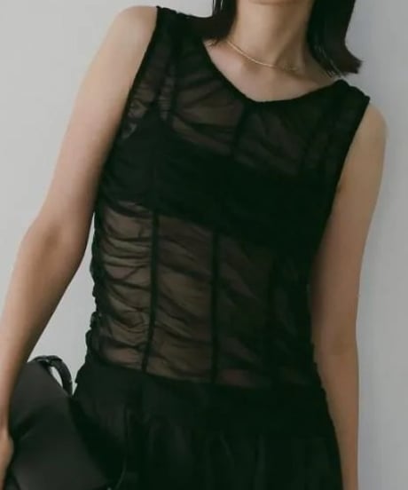 anuke アンヌーク Tulle Gather Tanktop 62610626 4月中旬～5月中旬発送予定